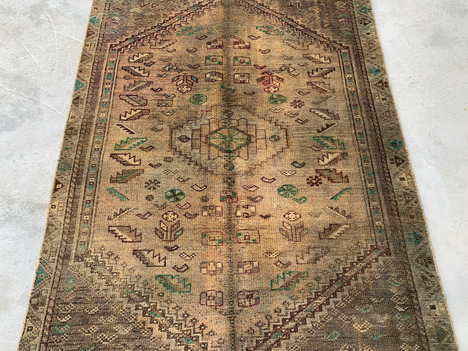 7'11 x 4'2 Hand-Knotted Persian Wool Rug - Brown Tribal Geometric Area Rug - KBHM-667