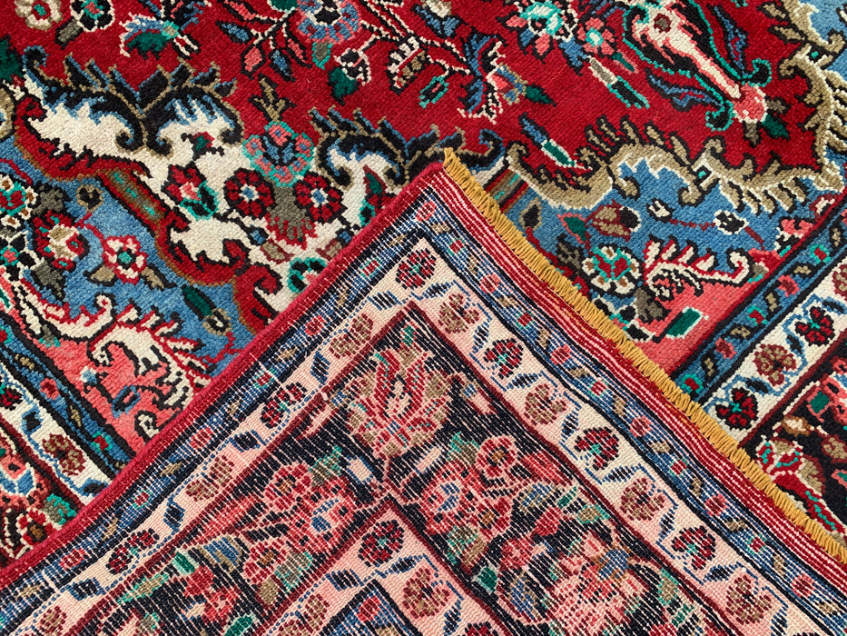 Handmade Persian Wool Area Rug 7x10 - Red Floral Medallion Persian Style Rug - Exact Size 10'1" x 6'9" - KBHM-669