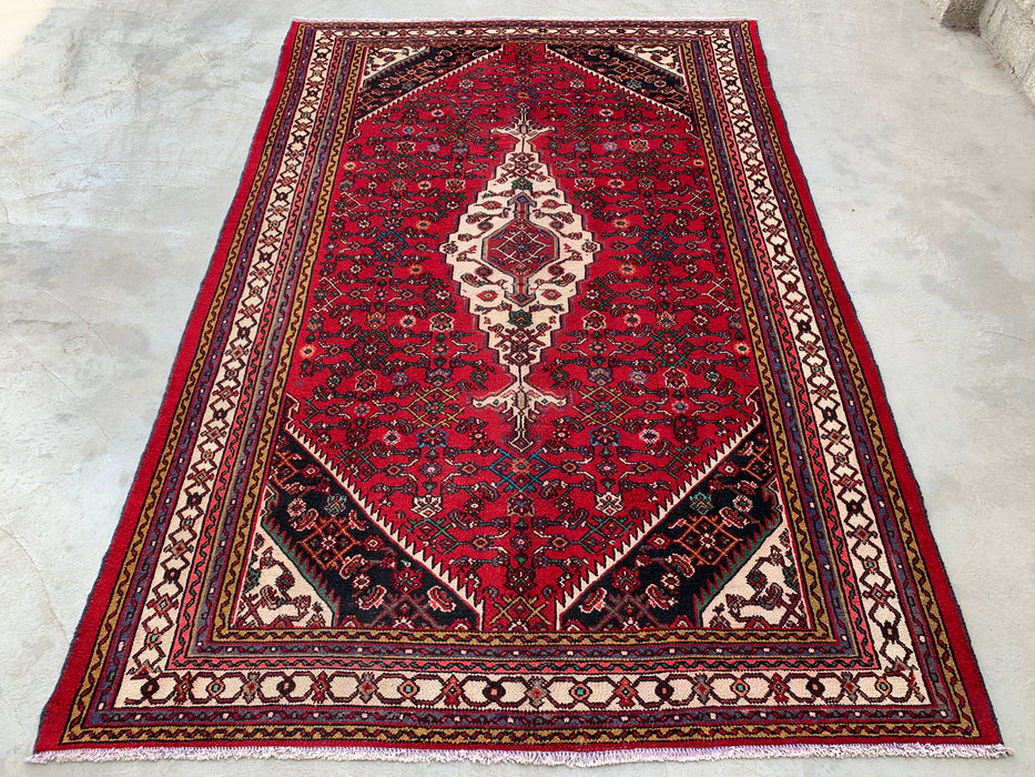 10'2 x 6'8 Hand-Knotted Persian Wool Rug - Red Tribal Medallion Area Rug - KBHM-672