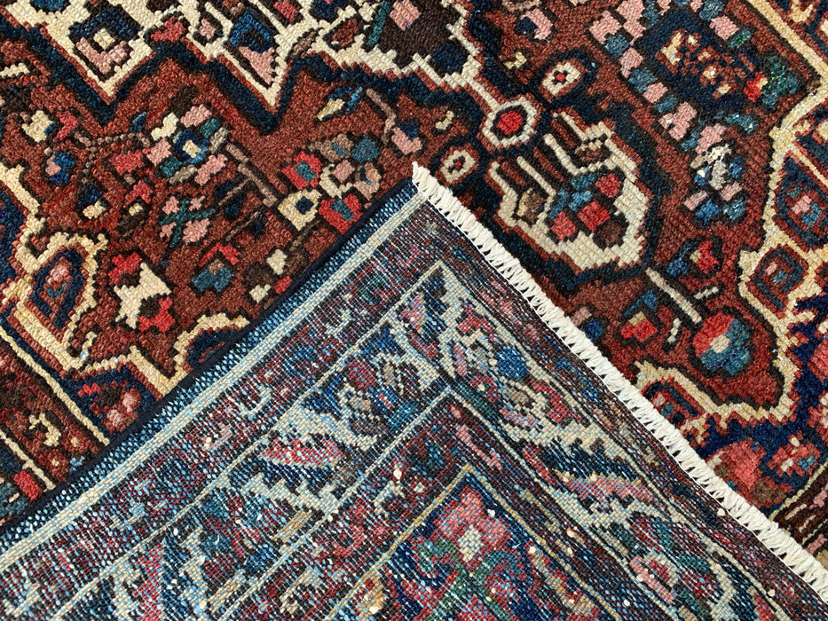 6'11 x 4'1 Hand-Knotted Persian Wool Rug - Red Medallion Traditional Area Rug - KBHM-673