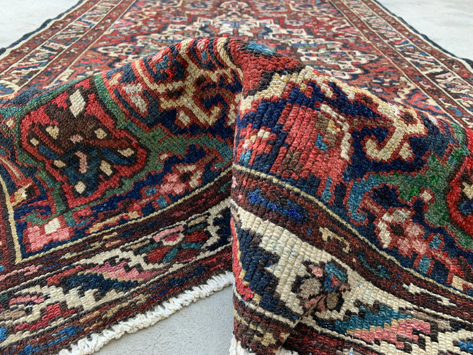 6'11 x 4'1 Hand-Knotted Persian Wool Rug - Red Medallion Traditional Area Rug - KBHM-673