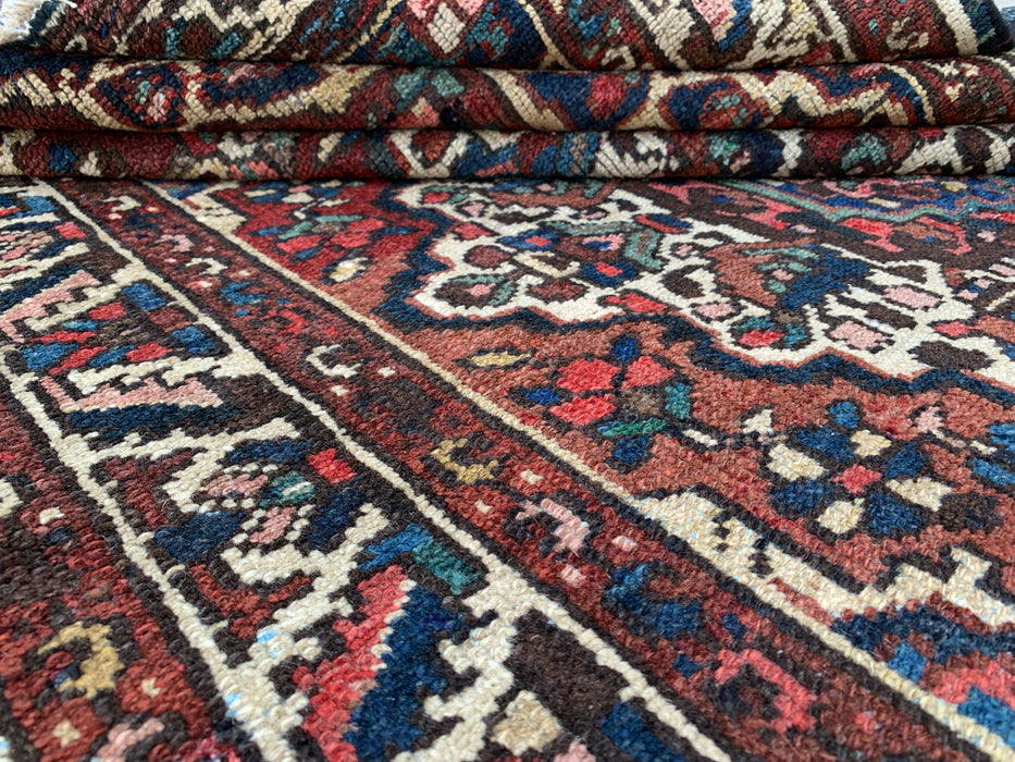 6'11 x 4'1 Hand-Knotted Persian Wool Rug - Red Medallion Traditional Area Rug - KBHM-673
