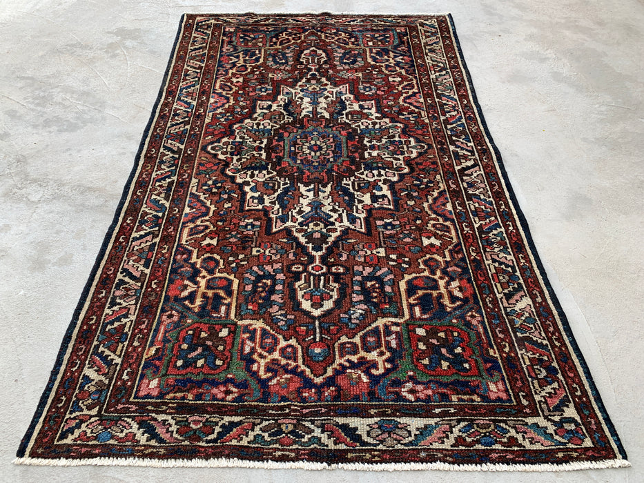 6'11 x 4'1 Hand-Knotted Persian Wool Rug - Red Medallion Traditional Area Rug - KBHM-673