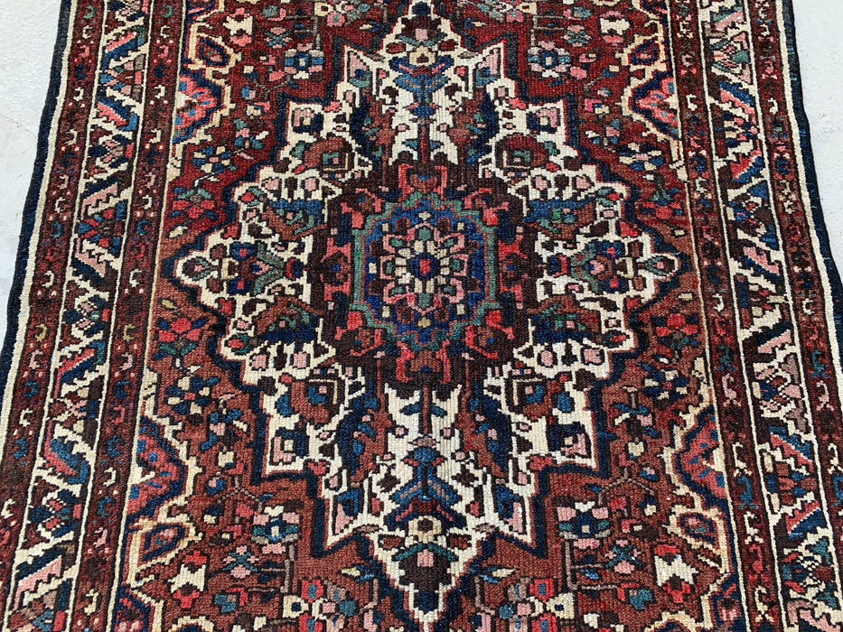 6'11 x 4'1 Hand-Knotted Persian Wool Rug - Red Medallion Traditional Area Rug - KBHM-673