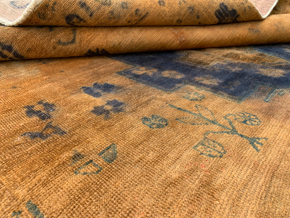 7'5 x 5'4 Hand-Knotted Persian Wool Rug - Brown Tribal Medallion Area Rug - KBHM-674