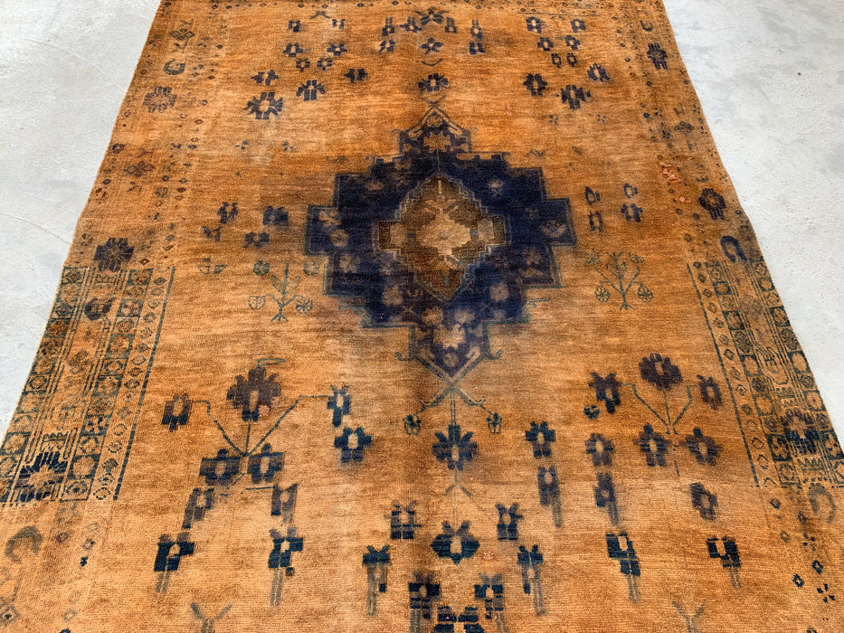 7'5 x 5'4 Hand-Knotted Persian Wool Rug - Brown Tribal Medallion Area Rug - KBHM-674