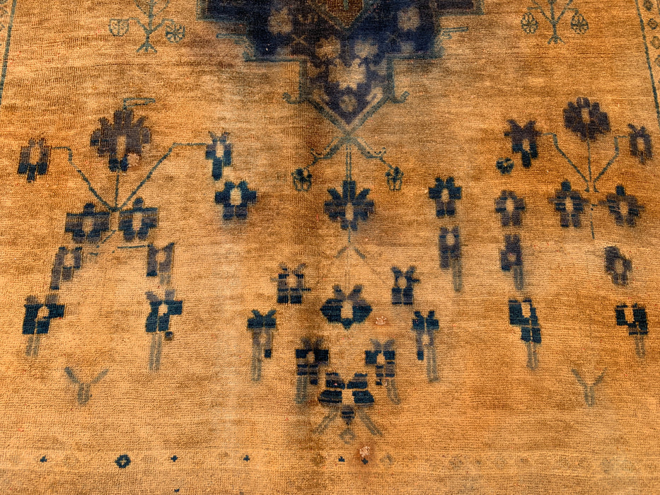 7'5 x 5'4 Hand-Knotted Persian Wool Rug - Brown Tribal Medallion Area Rug - KBHM-674