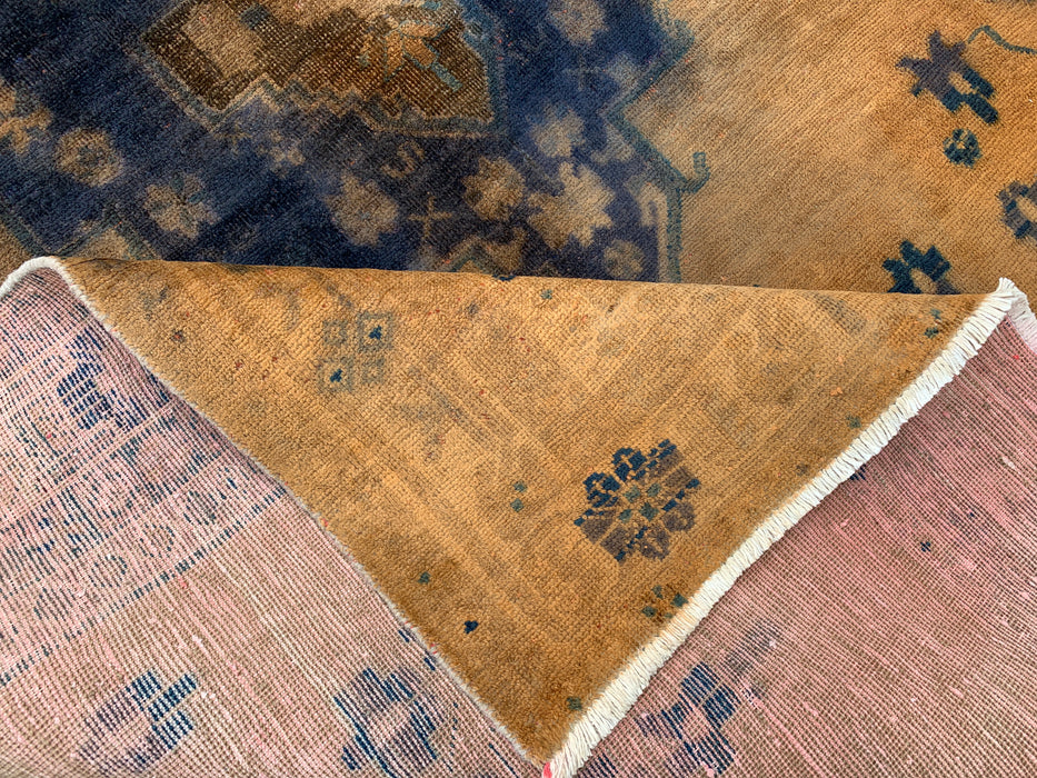 7'5 x 5'4 Hand-Knotted Persian Wool Rug - Brown Tribal Medallion Area Rug - KBHM-674