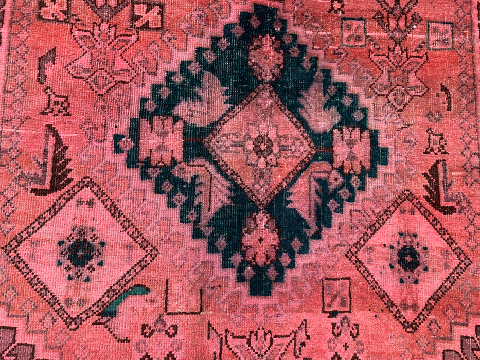 7'8 x 5'0 Hand-Knotted Persian Wool Rug - Pink Tribal Medallion Area Rug - KBHM-675