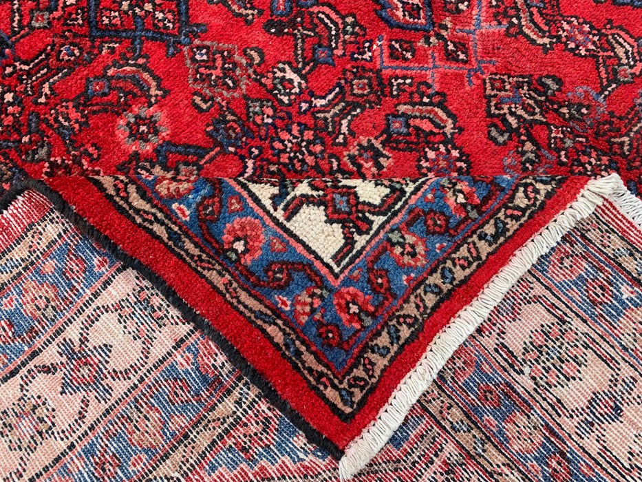 Handmade Persian Wool Area Rug 7x10 - Red Tribal Medallion Persian Style Rug - Exact Size 10'1" x 7'1" - KBHM-677