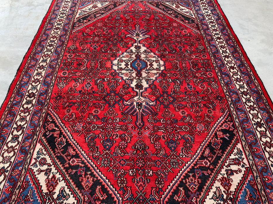 Handmade Persian Wool Area Rug 7x10 - Red Tribal Medallion Persian Style Rug - Exact Size 10'1" x 7'1" - KBHM-677