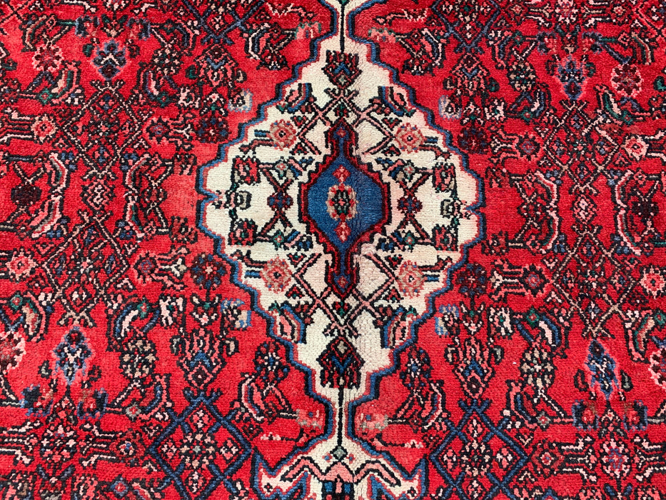 Handmade Persian Wool Area Rug 7x10 - Red Tribal Medallion Persian Style Rug - Exact Size 10'1" x 7'1" - KBHM-677
