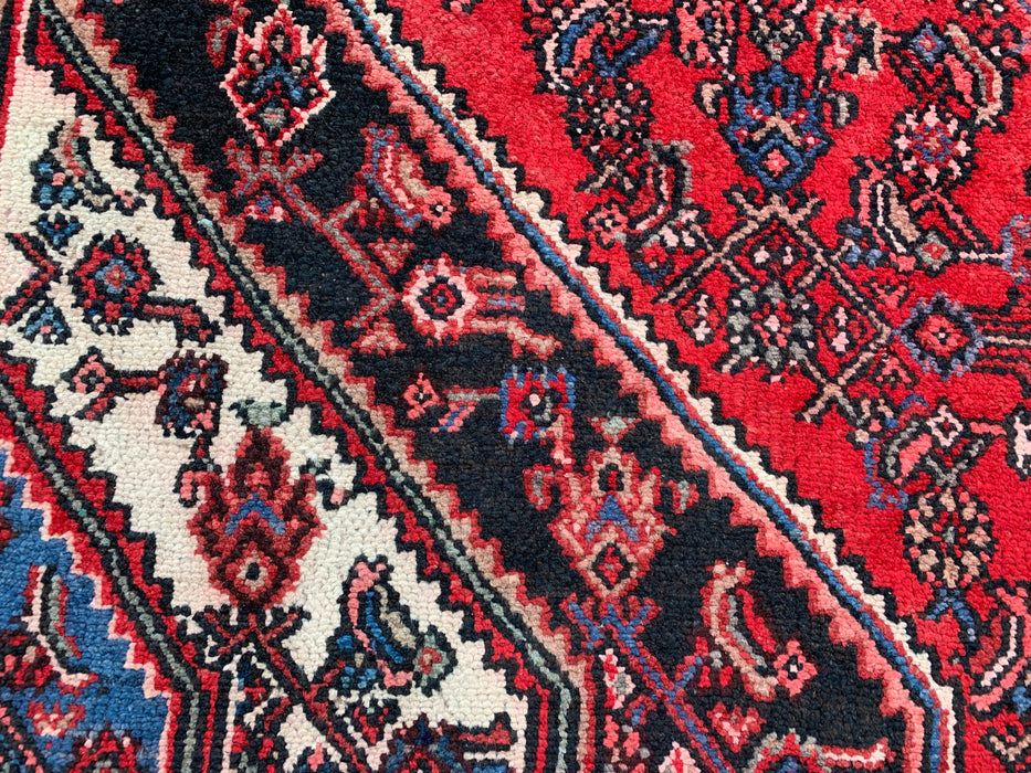 Handmade Persian Wool Area Rug 7x10 - Red Tribal Medallion Persian Style Rug - Exact Size 10'1" x 7'1" - KBHM-677