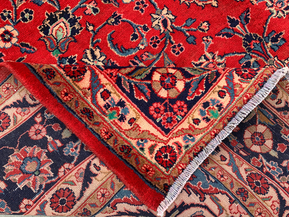9'8 x 7'8 Hand-Knotted Persian Wool Rug - Red Floral Medallion Area Rug - KBHM-678