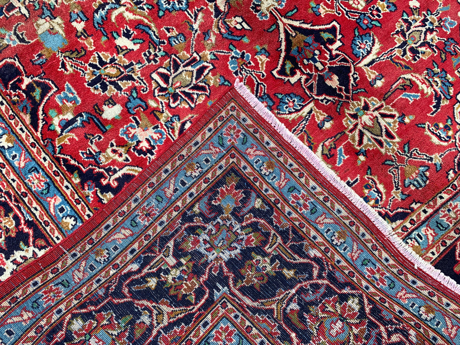 9'5 x 6'2 Hand-Knotted Persian Wool Rug - Red Floral Medallion Area Rug - KBHM-679