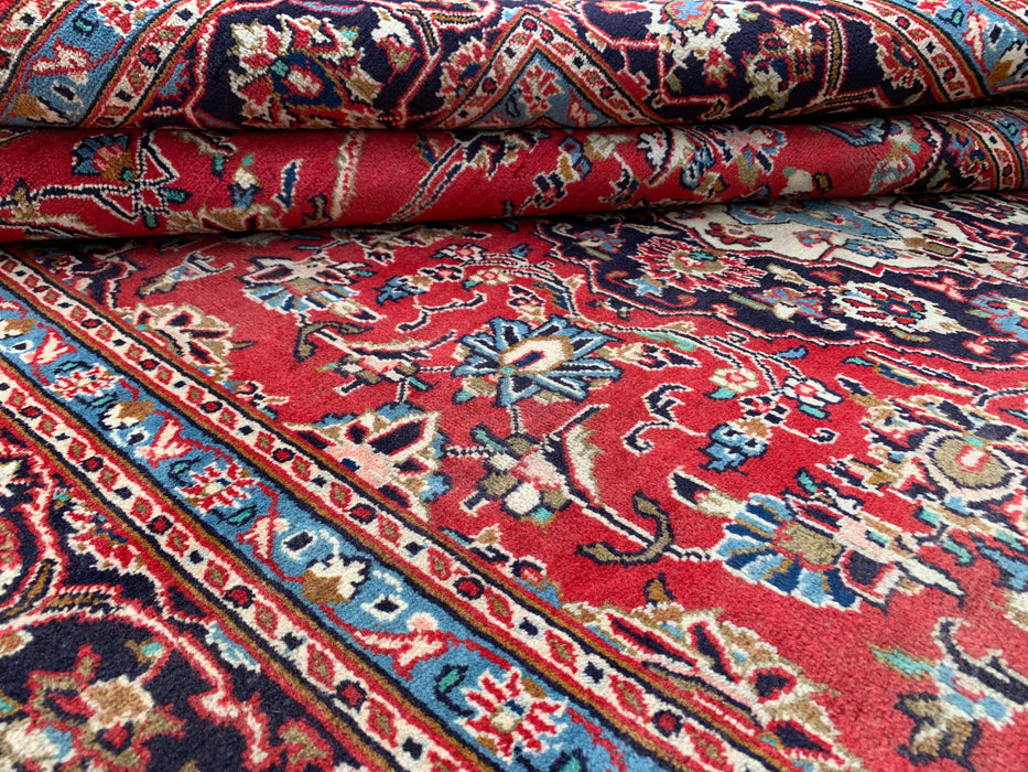 9'5 x 6'2 Hand-Knotted Persian Wool Rug - Red Floral Medallion Area Rug - KBHM-679