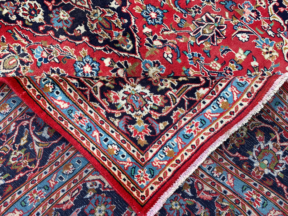 9'5 x 6'2 Hand-Knotted Persian Wool Rug - Red Floral Medallion Area Rug - KBHM-679