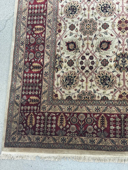 8’x10’ Hand-Knotted Persian-Style (Indo-Persian) Wool Area Rug- Multi/Red