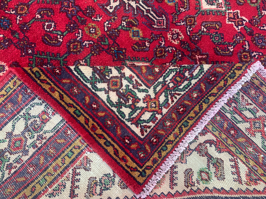 Handmade Persian Wool Area Rug 7x10 - Red Tribal Medallion Persian Style Rug - Exact Size 10'2" x 6'10" - KBHM-680
