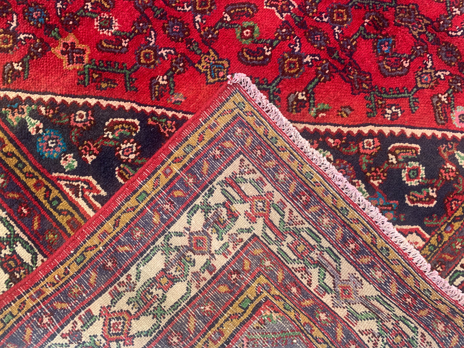 Handmade Persian Wool Area Rug 7x10 - Red Tribal Medallion Persian Style Rug - Exact Size 10'2" x 6'10" - KBHM-680