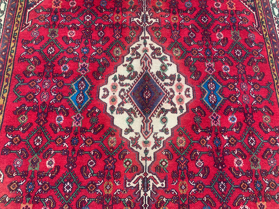 Handmade Persian Wool Area Rug 7x10 - Red Tribal Medallion Persian Style Rug - Exact Size 10'2" x 6'10" - KBHM-680