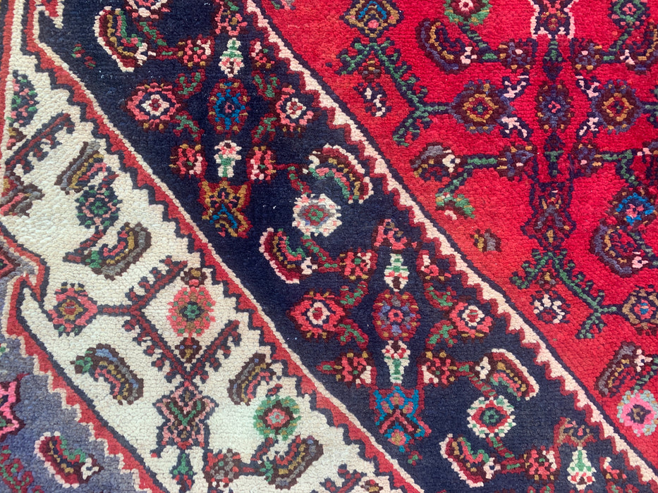 Handmade Persian Wool Area Rug 7x10 - Red Tribal Medallion Persian Style Rug - Exact Size 10'2" x 6'10" - KBHM-680
