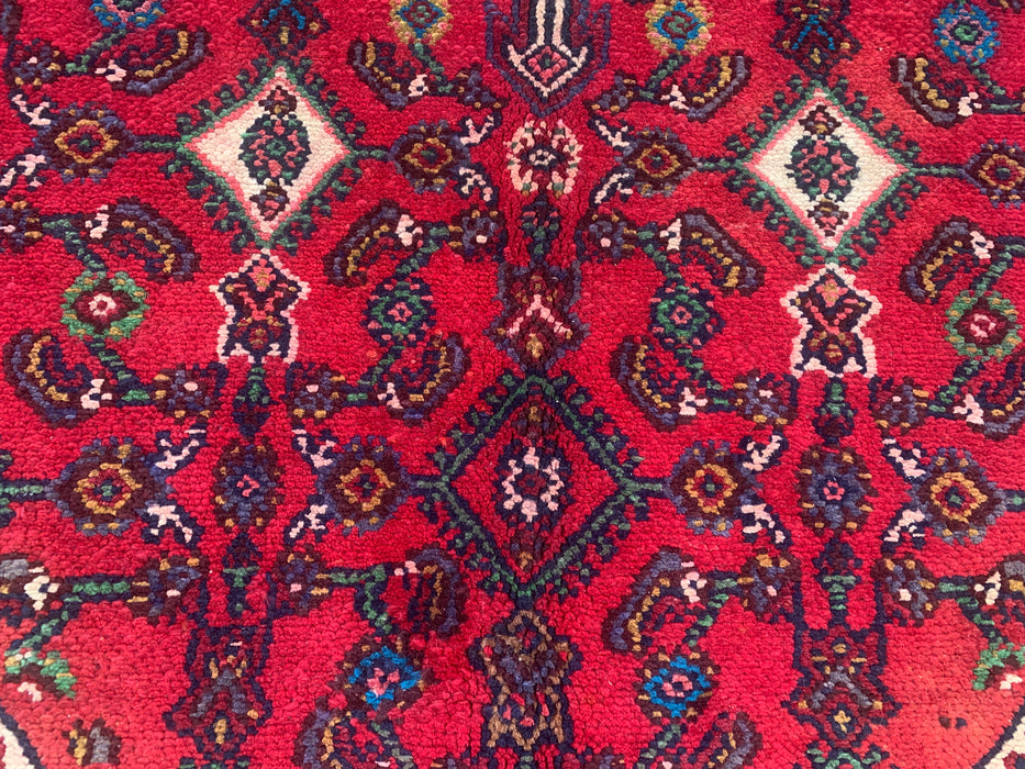 Handmade Persian Wool Area Rug 7x10 - Red Tribal Medallion Persian Style Rug - Exact Size 10'2" x 6'10" - KBHM-680