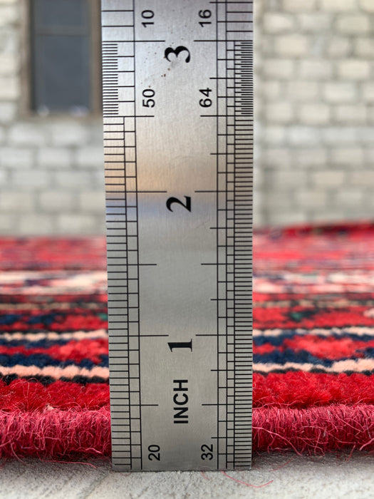 Handmade Persian Wool Area Rug 7x10 - Red Floral Medallion Persian Style Rug - Exact Size 9'6" x 6'8" - KBHM-681