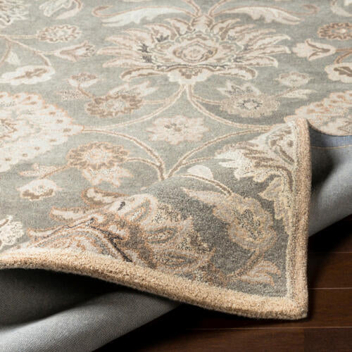 Caesar Handmade Wool Rug — Taupe / Ivory | CAE-1195 - construction