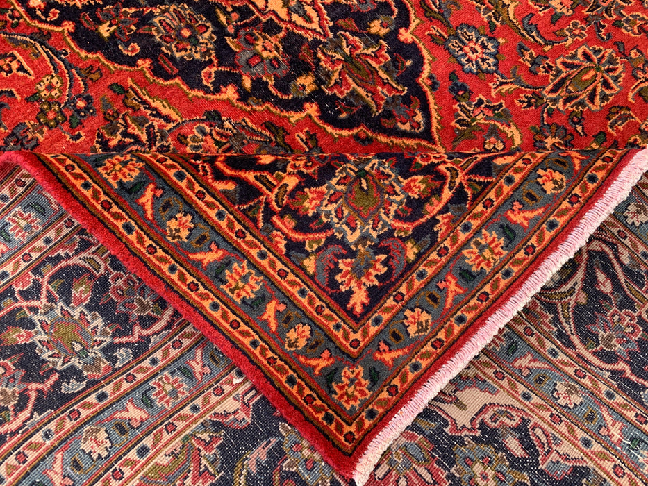 9'5 x 6'3 Hand-Knotted Persian Wool Rug - Red Floral Medallion Area Rug - KBHM-683