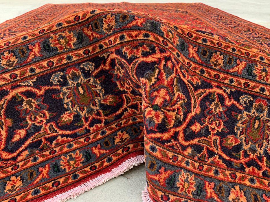 9'5 x 6'3 Hand-Knotted Persian Wool Rug - Red Floral Medallion Area Rug - KBHM-683