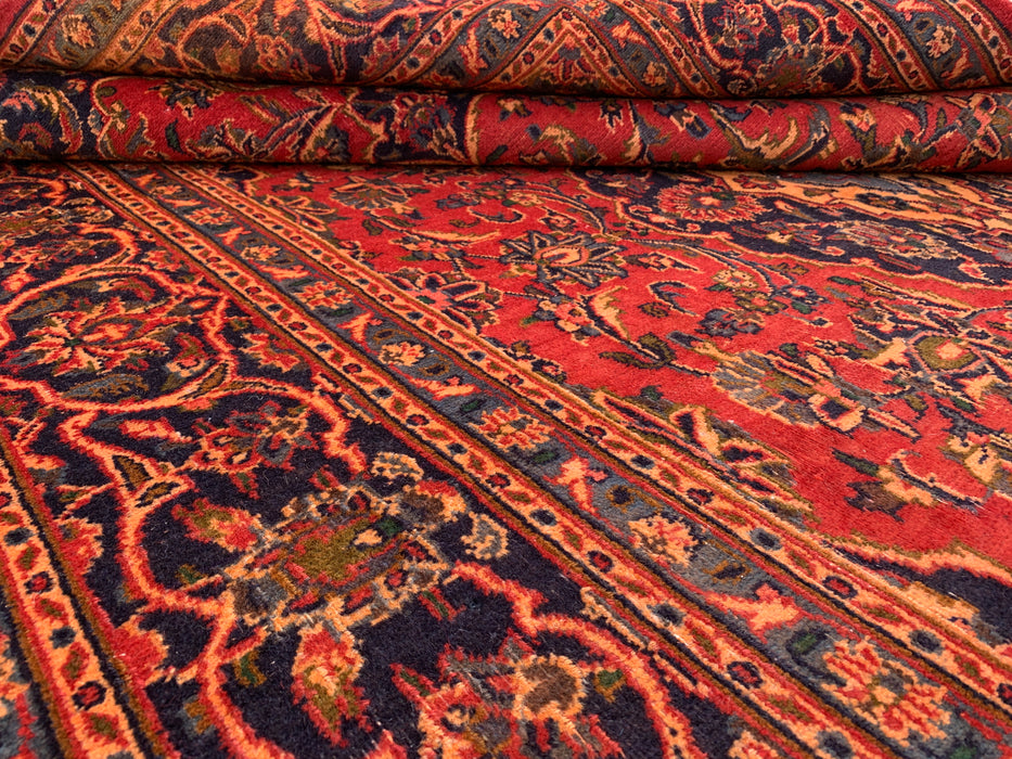 9'5 x 6'3 Hand-Knotted Persian Wool Rug - Red Floral Medallion Area Rug - KBHM-683