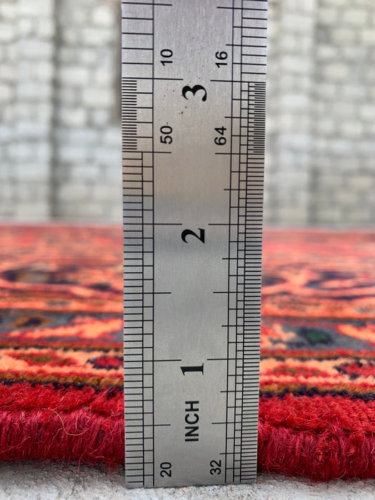 9'5 x 6'3 Hand-Knotted Persian Wool Rug - Red Floral Medallion Area Rug - KBHM-683
