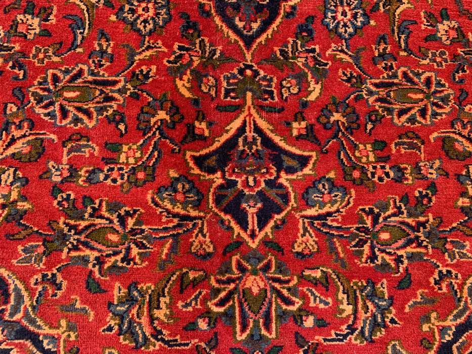 9'5 x 6'3 Hand-Knotted Persian Wool Rug - Red Floral Medallion Area Rug - KBHM-683
