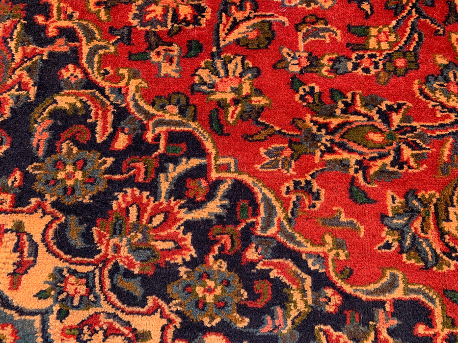 9'5 x 6'3 Hand-Knotted Persian Wool Rug - Red Floral Medallion Area Rug - KBHM-683