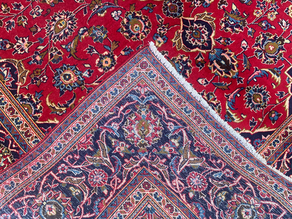 Handmade Persian Wool Area Rug 7x10 - Red Floral Medallion Persian Style Rug - Exact Size 9'7" x 6'7" - KBHM-684