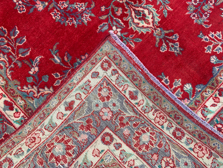 Handmade Persian Wool Area Rug 7x10 - Red Floral Medallion Persian Style Rug - Exact Size 9'11" x 6'10" - KBHM-685