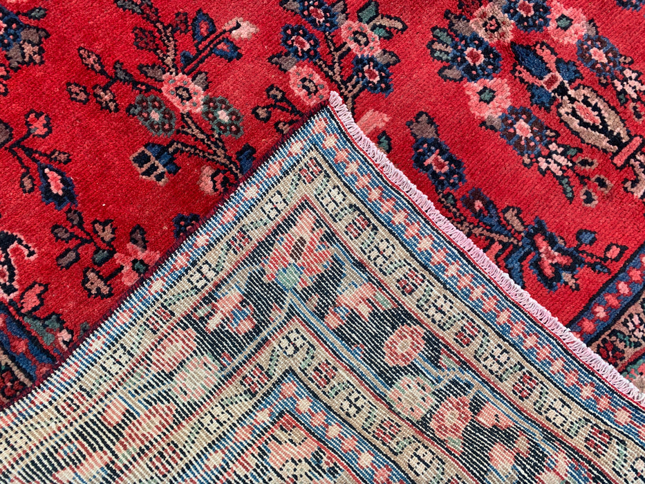 9'7 x 6'11 Hand-Knotted Persian Wool Rug - Red Floral Medallion Area Rug - KBHM-687