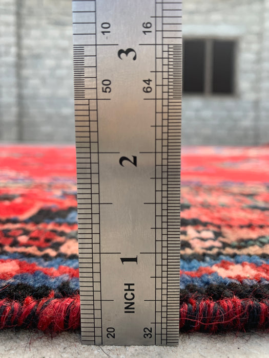 9'7 x 6'11 Hand-Knotted Persian Wool Rug - Red Floral Medallion Area Rug - KBHM-687