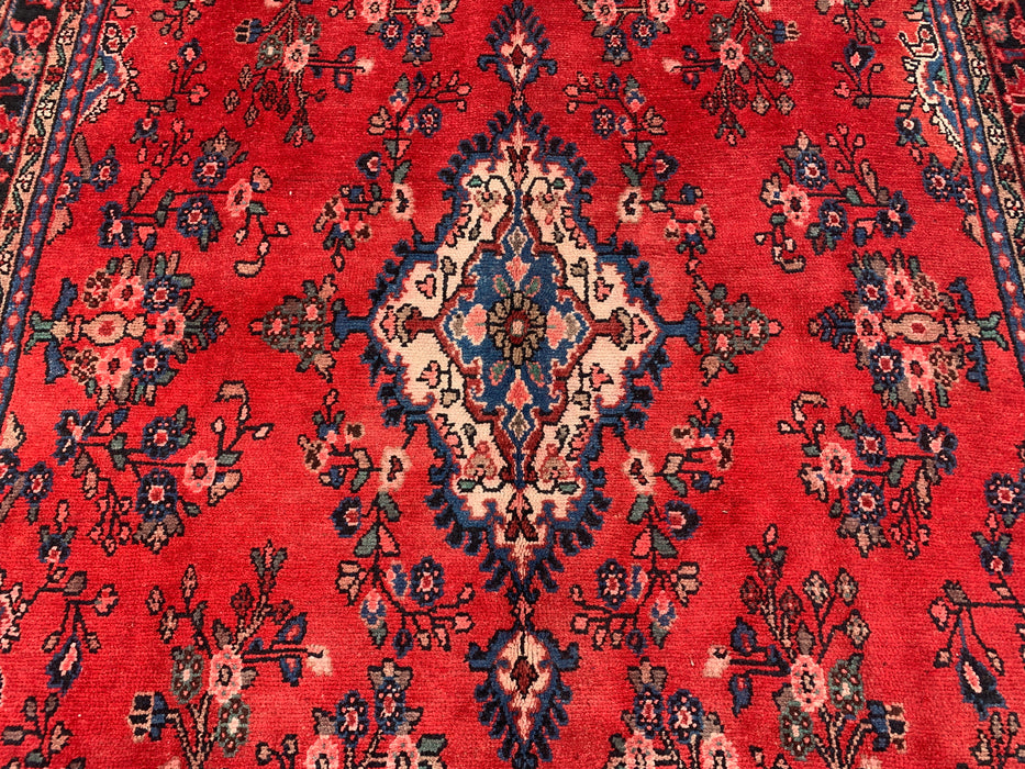 9'7 x 6'11 Hand-Knotted Persian Wool Rug - Red Floral Medallion Area Rug - KBHM-687