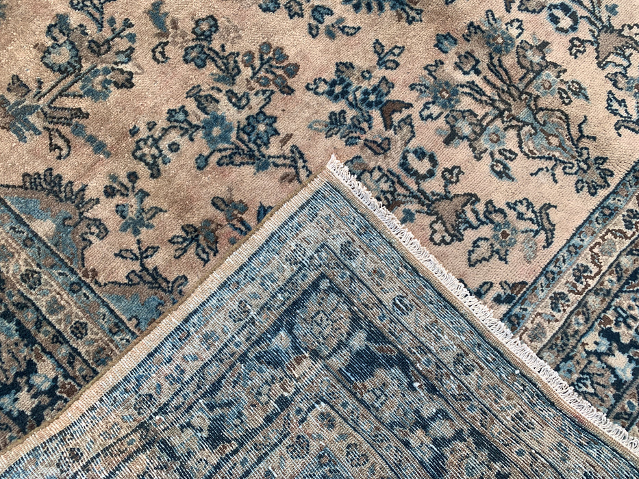 9'11 x 7'3 Hand-Knotted Persian Wool Rug - Ivory Blue Floral Medallion Area Rug - KBHM-689