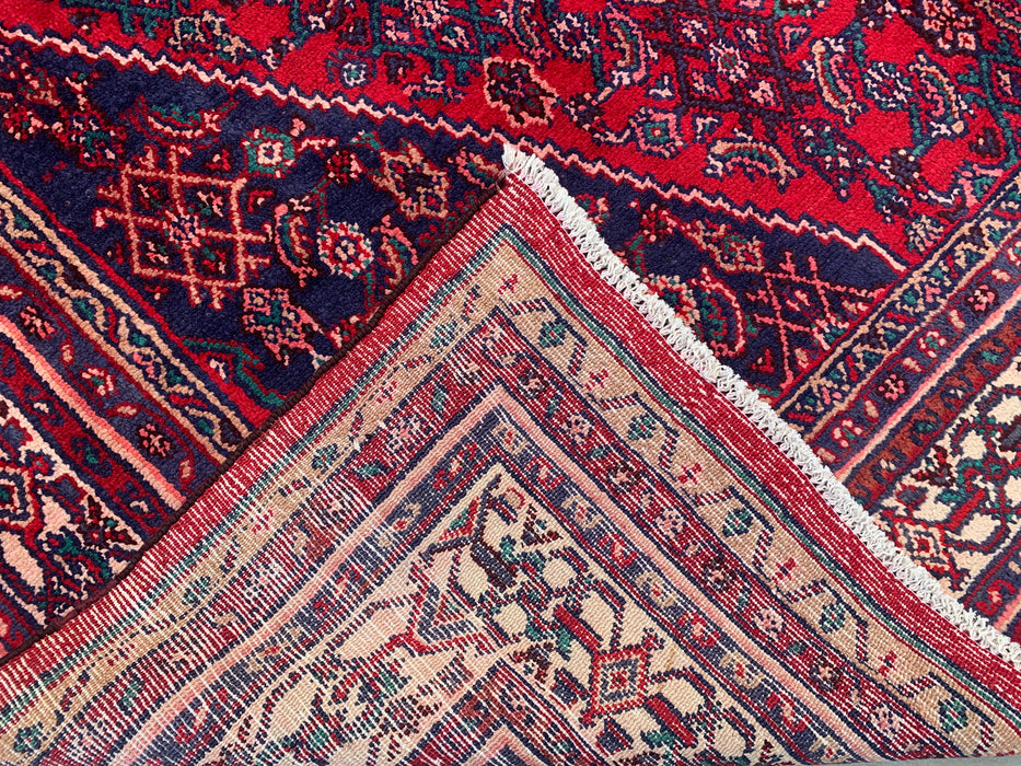 Handmade Persian Wool Area Rug 7x10 - Red Tribal Medallion Persian Style Rug - Exact Size 10'1" x 7'1" - KBHM-692