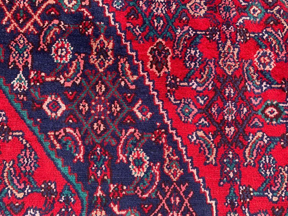 Handmade Persian Wool Area Rug 7x10 - Red Tribal Medallion Persian Style Rug - Exact Size 10'1" x 7'1" - KBHM-692