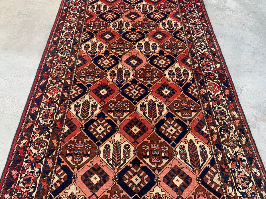 Handmade Persian Wool Area Rug 7x10 - Rust, Navy & Ivory Tribal Geometric Persian Style Rug - Exact Size 9'10" x 5'2" - KBHM-694