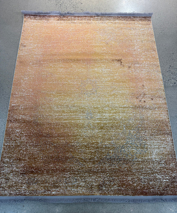 Persian-Inspired Machine-Made Area Rug – Copper / Gold Distressed – 5' x 7'