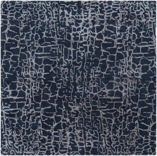 Banshee Handmade Wool & Viscose Rug — Dark Blue | BAN-3306