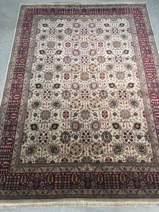 8’x10’ Hand-Knotted Persian-Style (Indo-Persian) Wool Area Rug- Multi/Red