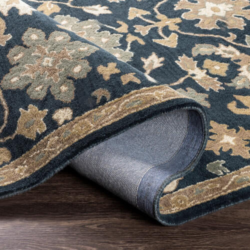 Caesar Handmade Wool Rug — Navy / Beige | CAE-1154