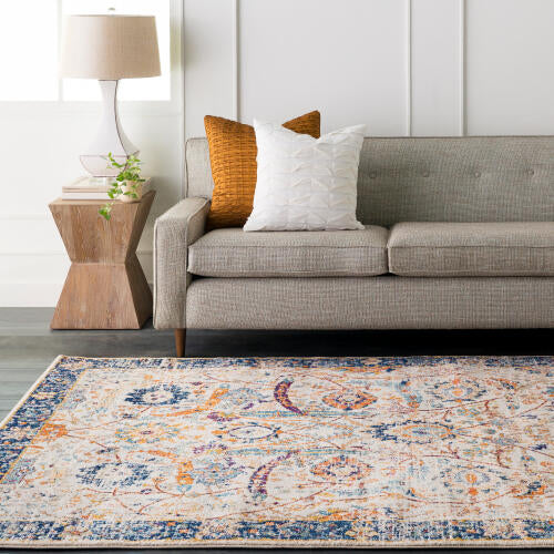 Livabliss  Harput Machine Woven Rug — Multi / Navy Border | HAP-1014