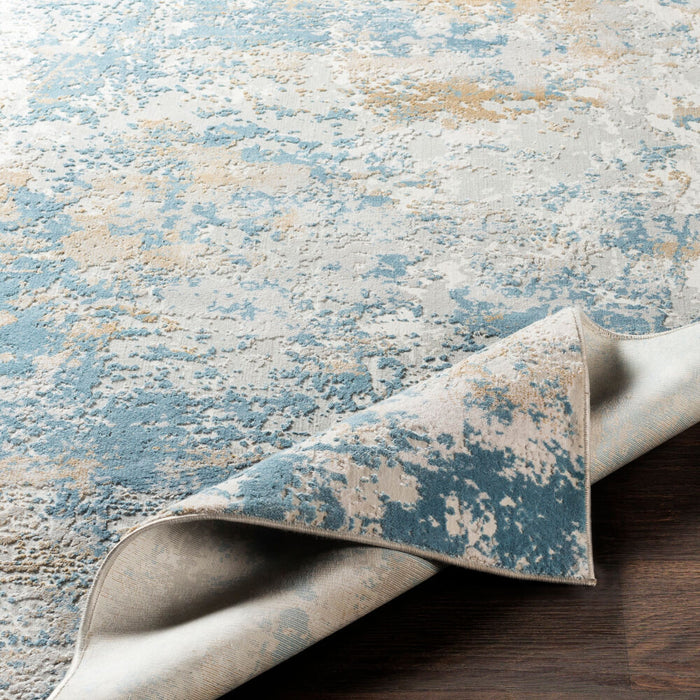 Aisha Machine Woven Rug — Light Blue / Mustard | AIS-2302